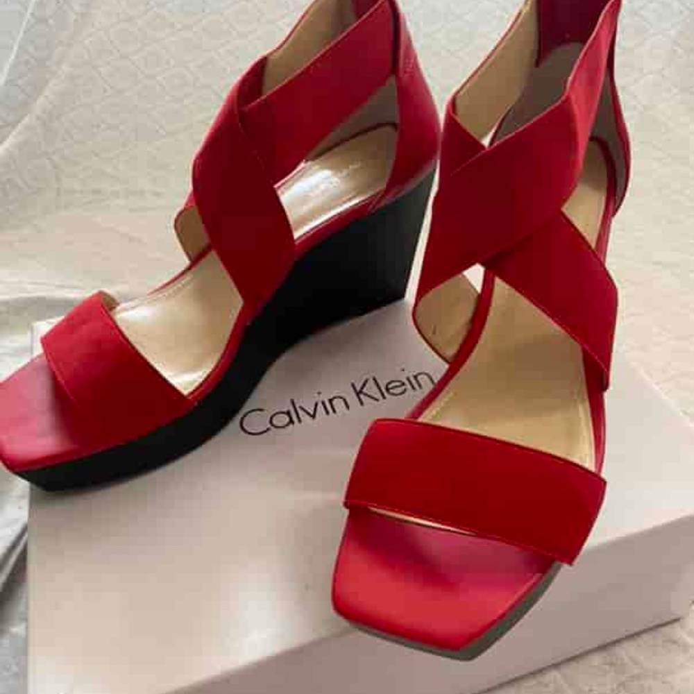 Red Sandal Wedges